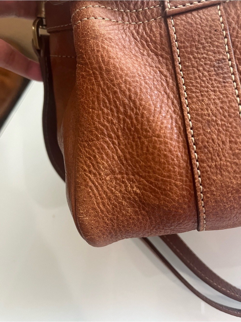 MULBERRY SMALL OAK BROWN GRAINED LEATHER BAYSWATER SATCHEL - Picture 7 of 16
